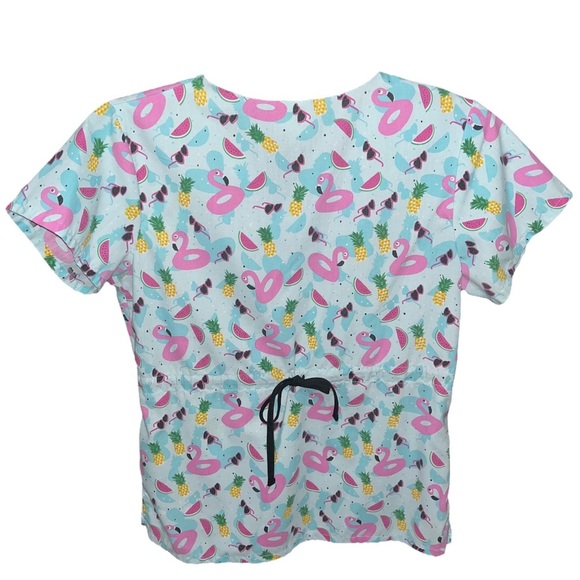 Divine Scrubs by JDM Uniforms Flamingo Scrub Top - Picture 2 of 4